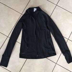 Women’s Nike dry fit zip jacket in black